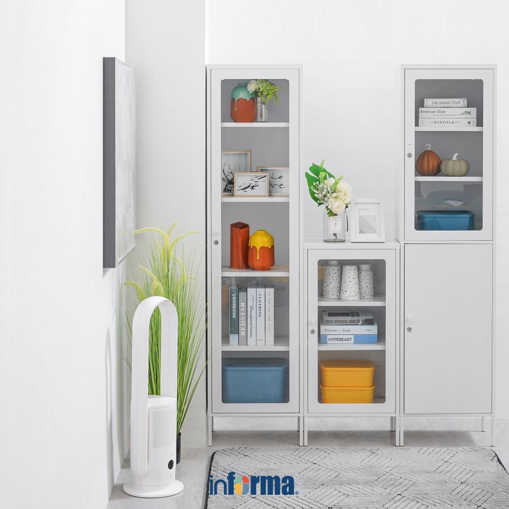 Informa Flins Lemari Arsip Kantor Metal Pintu Kaca File Cabinet Lemari Besi Kabinet Tempat Dokumen A