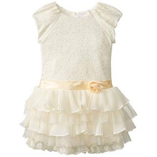 Nannette Gold Foil Pleated Mesh Dress Gold