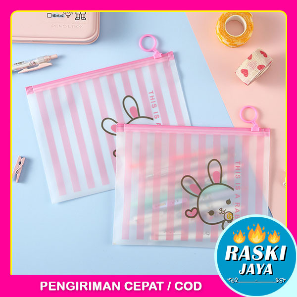

Zipper Transparan Rabbit Girl Ziplock Sakura / Zipper Tas Tempat Serbaguna Alat Tulis Kosmetik / TV-19