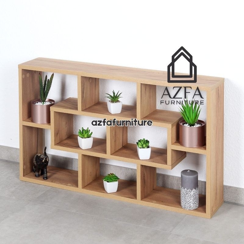 Rak Dinding Ruang Tamu Kayu Minimalis Natural