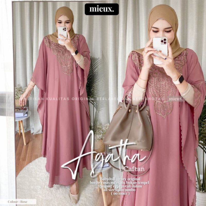 PROMO Agatha Kaftan Mieux Isyana Kaftan Mieux Lebaran Wanita Elegan Mewah Original Mieux