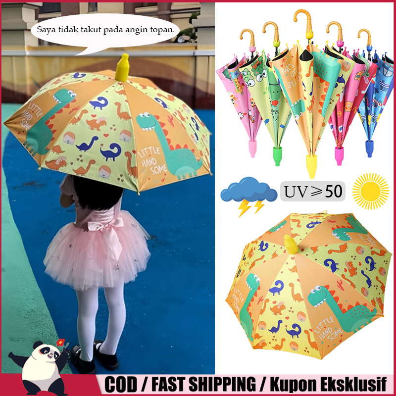 Payung Anak Karakter Premium /Payung pelindung UV/Payung Lucu/Payung anak/Payung Anak Karakter Kucin