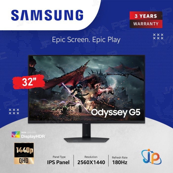 Monitor Samsung LED IPS Odyssey G5 S32DG502 - QHD 32" Inch