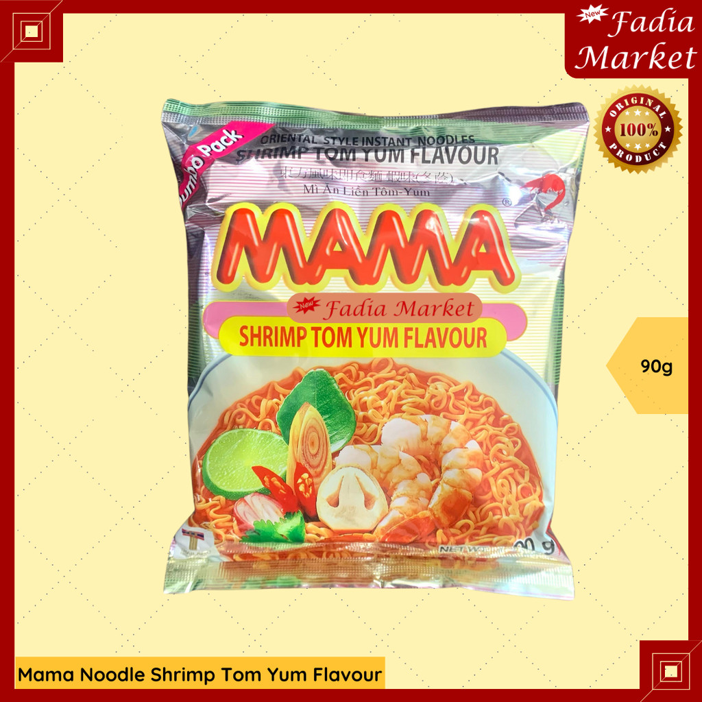 

Mama Noodle Shrimp Tom Yum Flavour Mie Instant Kuah Tom Yam Thailand 90g