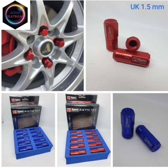 baut velg racing 1,5mm merah / biru Variasi mobil BARU
