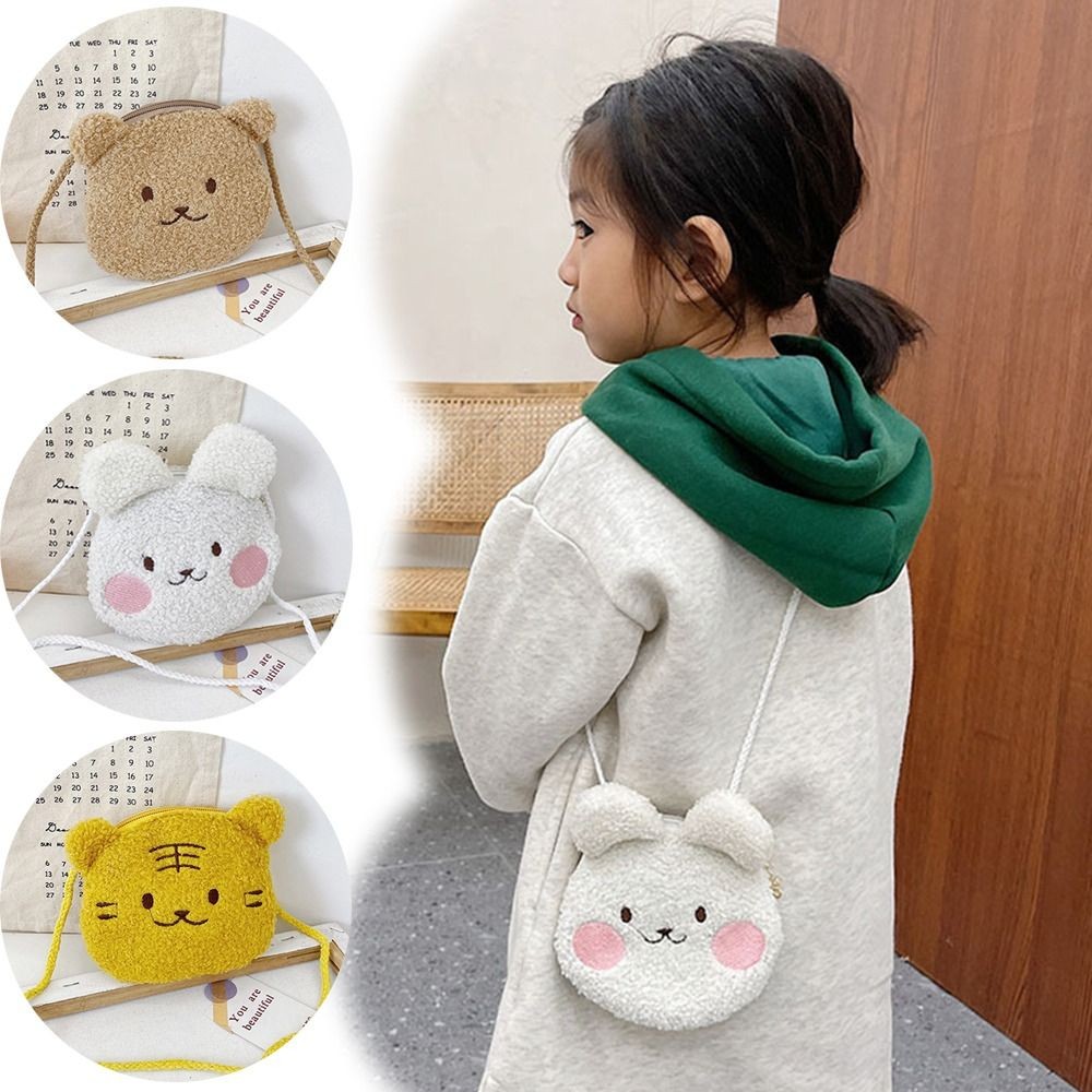 

Cartoon Bear Girls Plush Shoulder Bag Autumn Winter Cute Kids Messenger Bag Children Kawaii Crossbody Bag Boys Girls Outdoor Bag