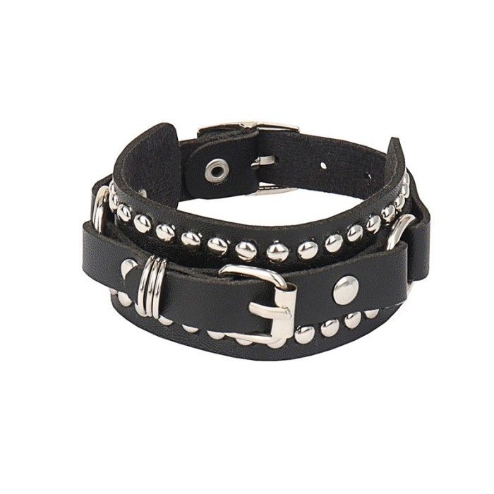 Gelang Punk Rock Rock Metal Gothic Item Gelang Kulit Punk Gelang Duri Punk Aksesoris Fashion Show - 