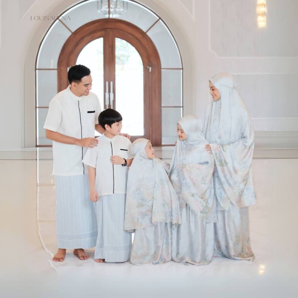 LOUISALUNA - Alya Prayer Set -  Ice Blue - Raya Collection - Mukena