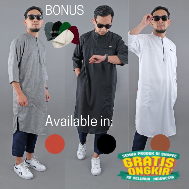 ROSAL-KAFTAN PRIA DEWASA LENGAN 3/4 BAHAN KATUN MADINAH UKURAN M-3XL PREMIUM/ Mewah