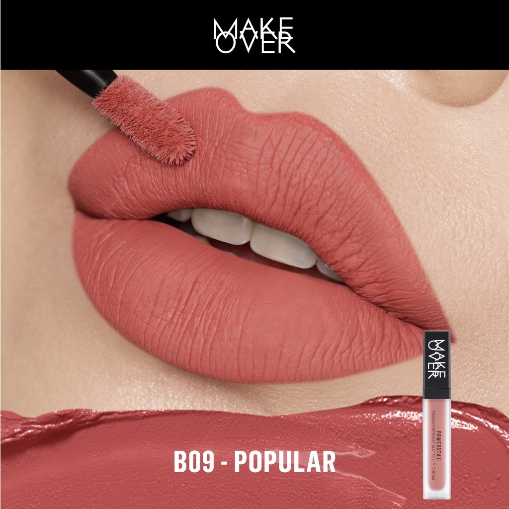 [Gift Not For Sale] MAKE OVER Powerstay Transferproof Matte Lip Cream B09 Popular 7 g (KEMASAN LAMA)