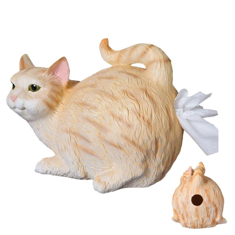 

Funny Cat Tissue Holder Cute Cat Butt Tissue Box For Bathroom Bedroom Resin Facial Paper Dispenser For vanity Dresser Nightstand