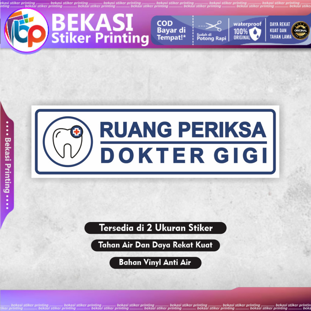 Stiker Ruang Dokter Gigi  Stiker Poli Gigi  Stiker Ruang Periksa Dokter Gigi Rumah Sakit Klinik Pusk