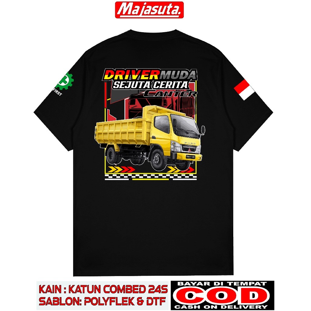 KAOS DRIVER MUDA CANTER DUMP BAHAN KATUN COMBED 24S BISA COD