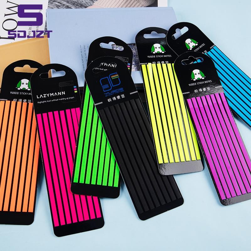 

160pcs Fluorescent Loose-leaf Sticky Notes Slim Strips Index Tabs Stickers for Student Books Review Book Instructions