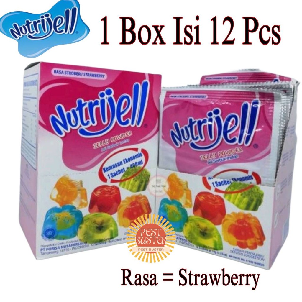 

NUTRIJELL STRAWBERRY KEMASAN DUS 12X10g JELLY POWDER INSTANT AGAR AGAR BPOM Halal Original
