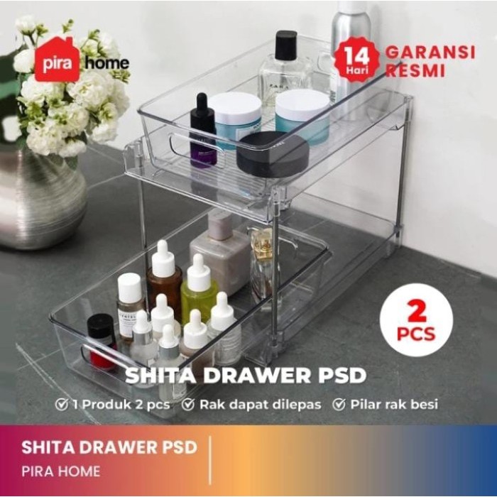 PIRA HOME - SHITA DRAWER PSD Rak Laci / Make Up Organizer Transparan