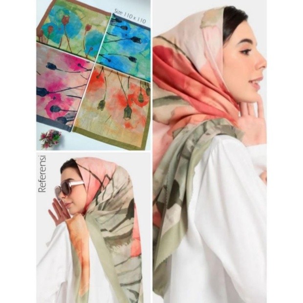 HIJAB SEGIEMPAT MOTIF VOAL PREMIUM BEST SELLER BANIESCOOP KW