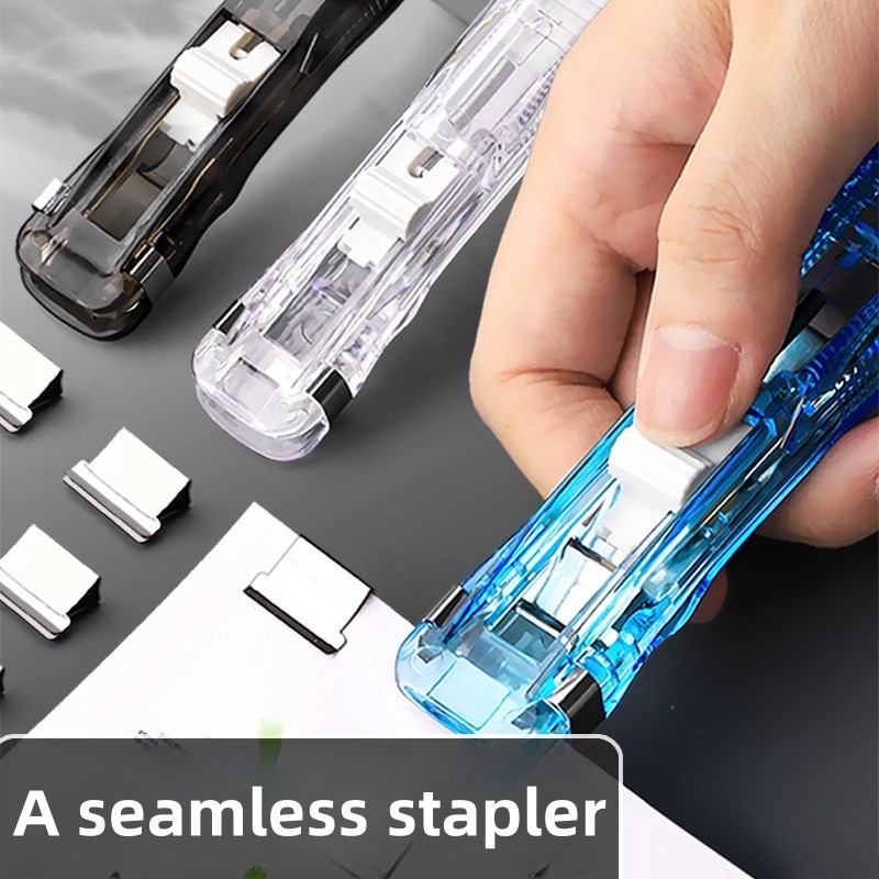 

Mini Traceless Reusable Hand Clamp Push Stapler Paper Book File Office School Student Binder Binding Tools Supplies Accessories