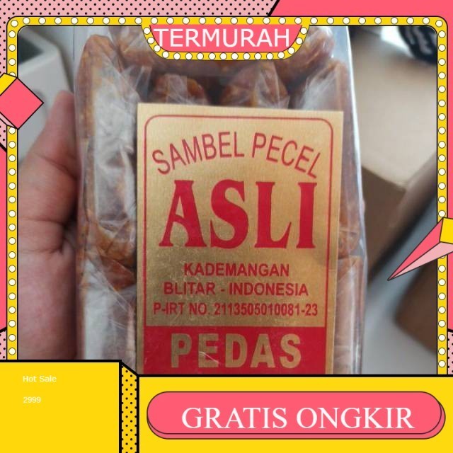 

Sambel Pecel Blitar "ASLI" Produksi Kademangan (Bumbu Kacang) Pedas 1 pack