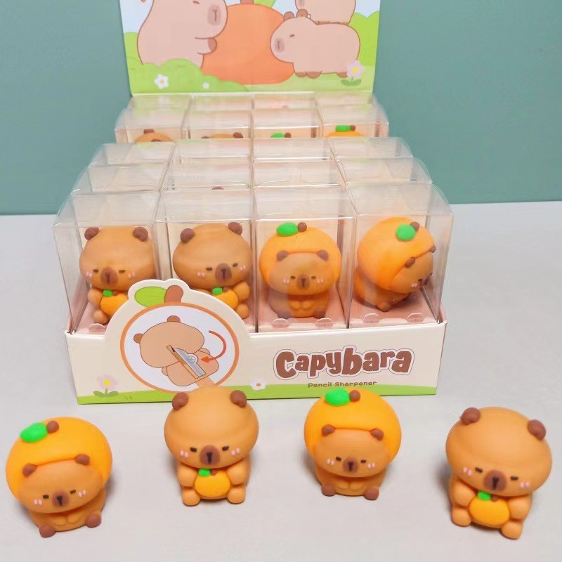 

2 Pieces Capybara Cute Little Bear Shaped Pencil Sharpener Cartoon Manual Sharpener Student Stationery Birthday Gift
