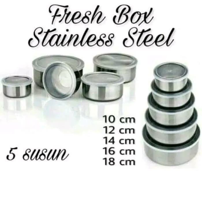 PROMO RANTANG STAINLESS ISI 5 / RANGTANG SUSUN STAINLESS / RANTANG STAINLESS TAHAN PANAS