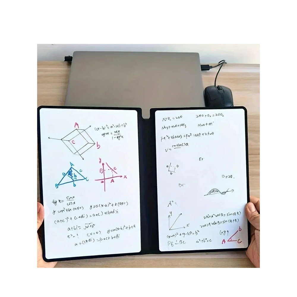 

A5 Reusable Whiteboard Notebook Set With Whiteboard Pen Erasing Cloth Leather Memo Pad Weekly Planner Portable Stylish Office