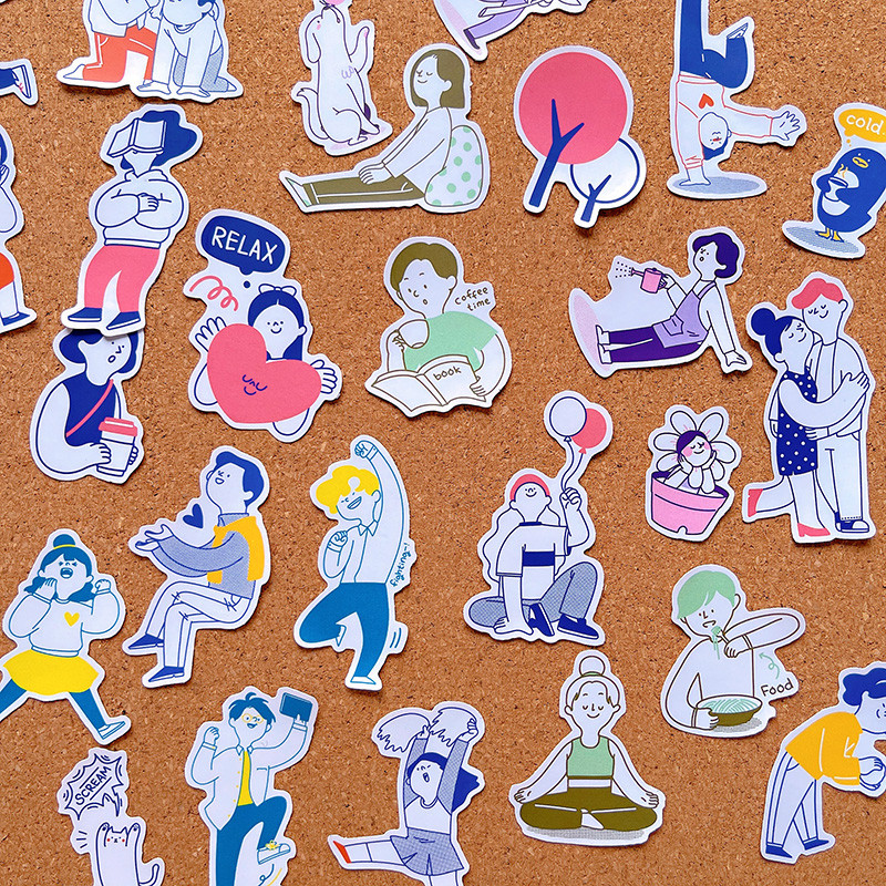 

Stickers 42pcs Character Hand Account Stickers Cute Travel Diary Stickers For Stationery Scrapbook Mobile Phone Laptop Sticker