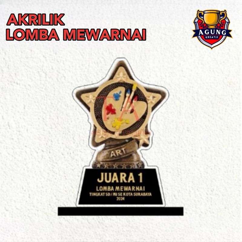 Piala Lomba Melukis Piala Lomba mewarnai Piala Menggambar Akrilik Custom