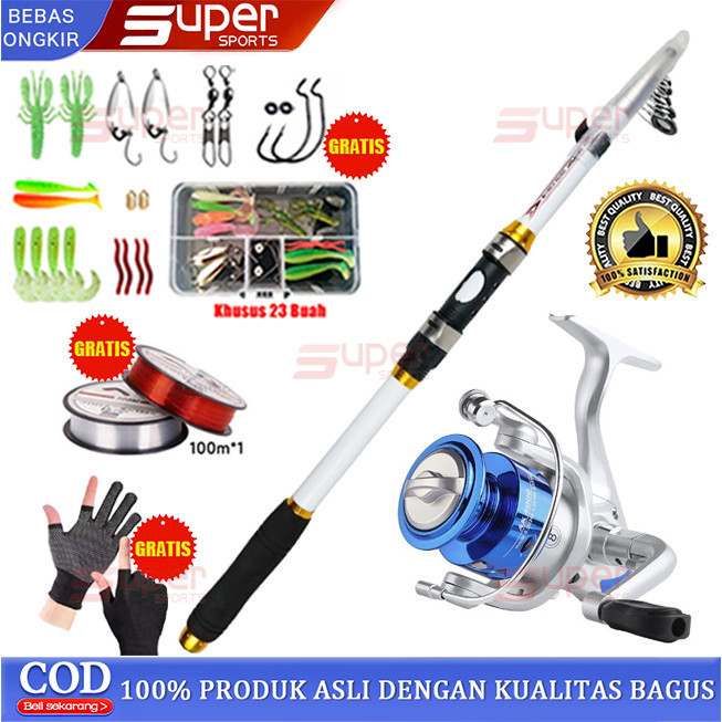 【5 Buah Set】Joran Pancing Set TaffSPORT GHOTDA Joran Pancing Antena Portable Carbon Fiber Telescopic