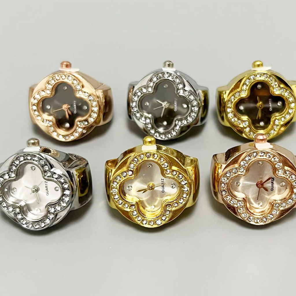 berlian Lintas Batas Jam Tangan Digital Mini Unisex/Dapat Disesuaikan dengan Waktu/Jam Cincin Jari J