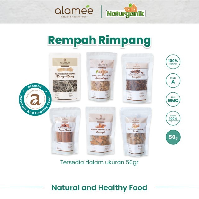 

ALAMEE Bumbu Rempah Kering 50gr Temulawak Jahe Kapulaga Ketumbar Lengkuas Kayu Manis Cengkeh Spice Naturganik