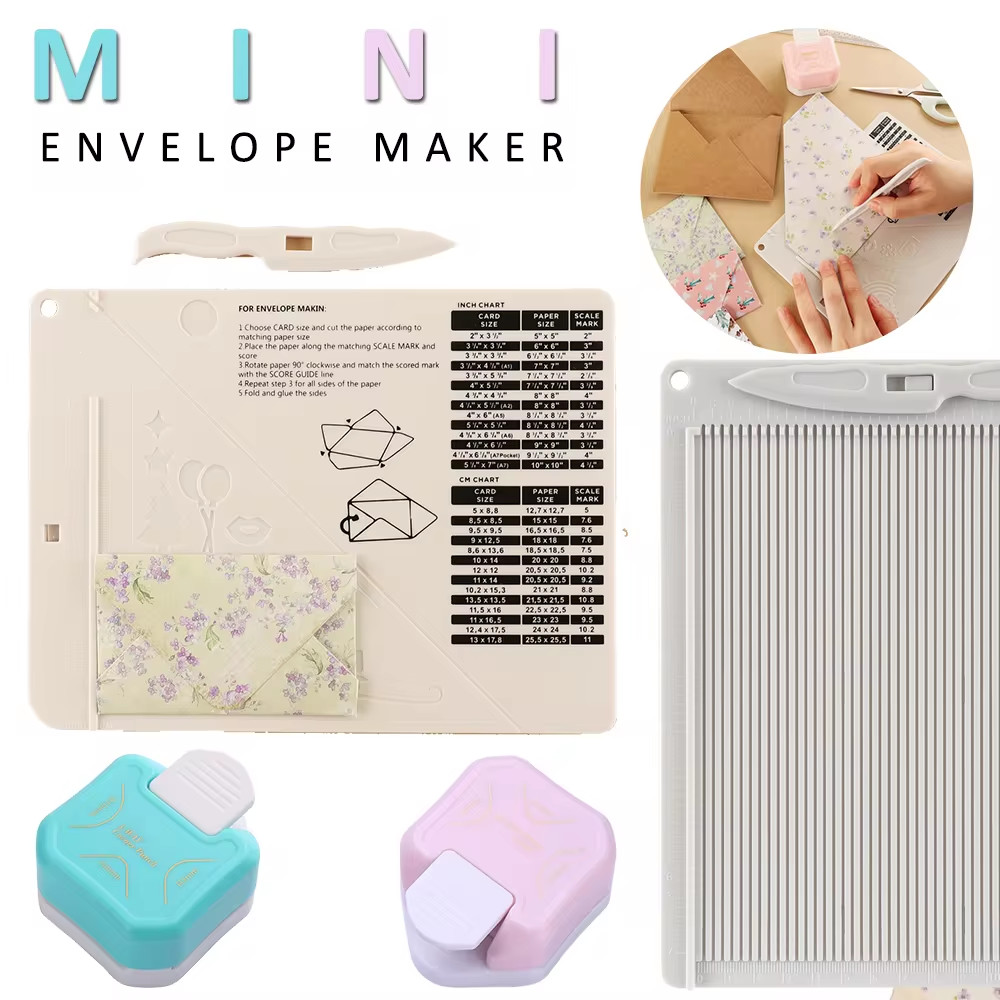 

Multi-Purpose Scoring Board with Measuring Grid Paper Card Envelope Maker Embossed Lines Scrapbooking DIY Supplies Paper Cutter