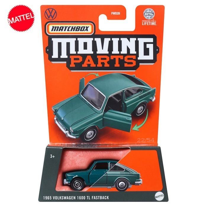 Original Matchbox Car Model 1/64 Metal Diecast Moving Parts 1965 Volkswagen 1600 Tl Fastback Vehicle