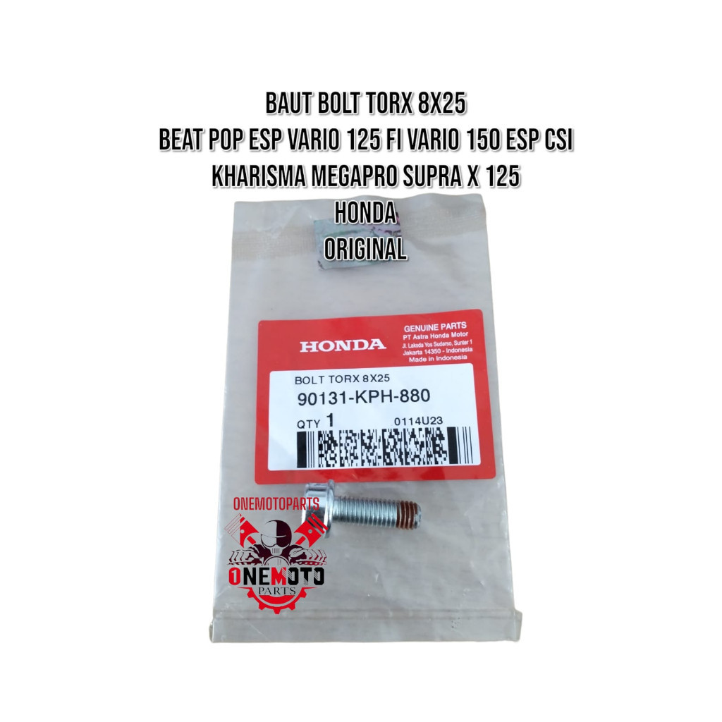 Orimoto - BAUT BOLT TORX 8X25 KHARISMA SUPRA X 125 BEAT POP ESP MEGAPRO AHM 90131-KPH-880
