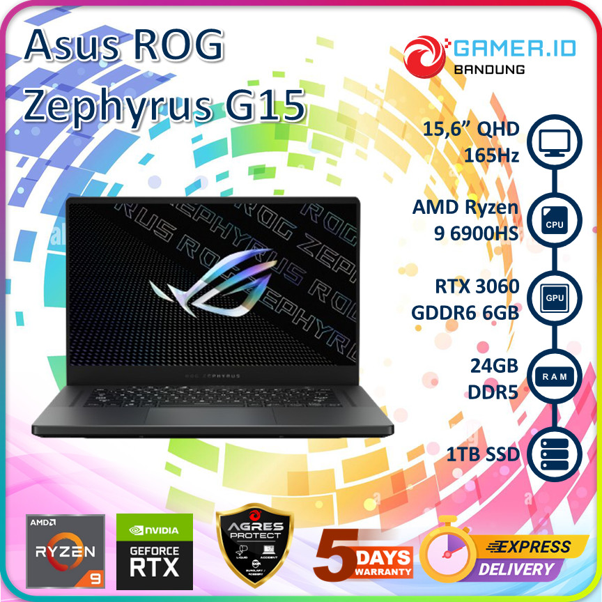 ASUS ROG ZEPHYRUS G15 GA503RM RYZEN 9 6900HS RTX3060 4GB 1TB 15.6" QHD