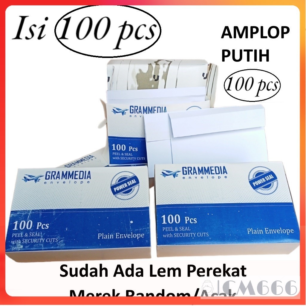 

Amplop Putih + Lem Perekat 100pcs