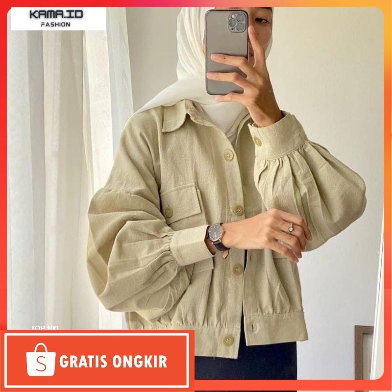 OuterWear / Busan Jaket Wanita Korean Style Oversize Saku Depan | Jaket Oversize Wanita