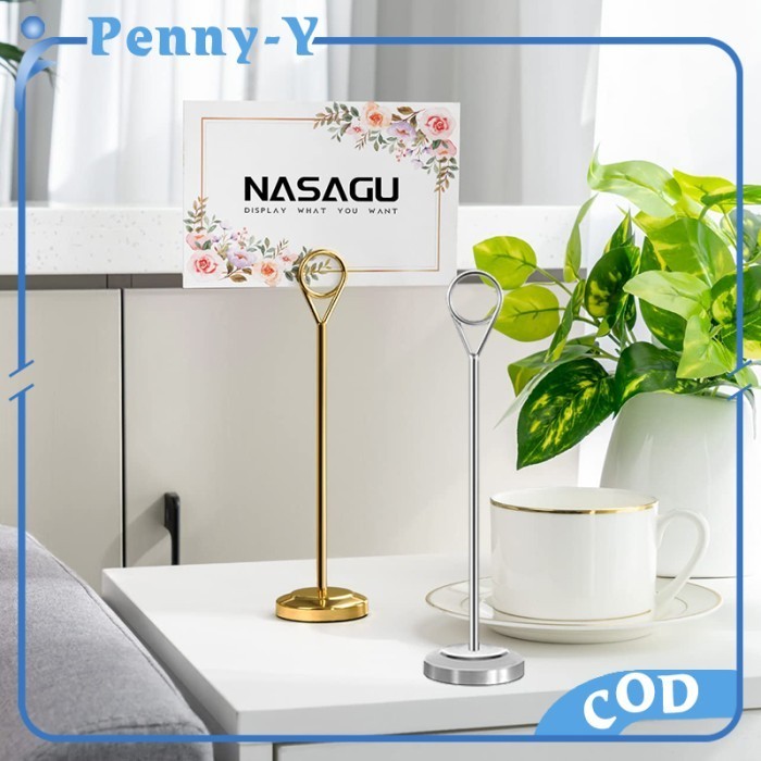 

Tiang Nomor Meja Stainless Menu Stand Table Number Holder Stand - Perak