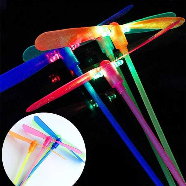 Mainan Baling Baling Capung Terbang Dengan Led Warna Warni Capung Bambu Terbang