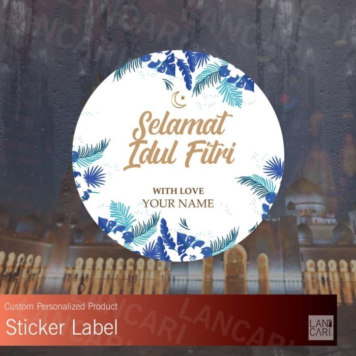 Sticker Label Idul Fitri Packaging Minuman amplop custom snack stiker, Label Custom Your Design