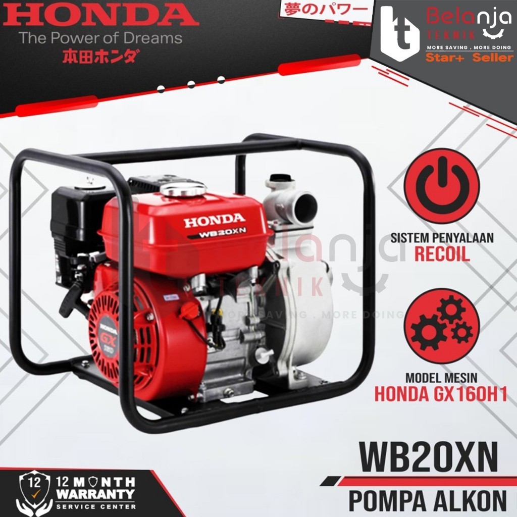 Honda Mesin Alkon WB 20 XN Pompa Air Irigasi 2 Inch 7.5 Meter WB20XN