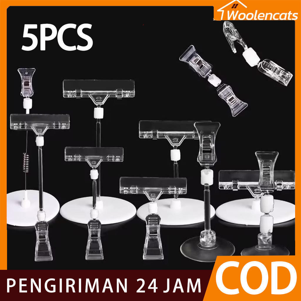

11/16cm 5PCS TAG PRICE HOLDER BENING JEPIT HARGA CLEAR JEMPOL HARGA BENING JEPITAN KERTAS PROMO TRANSPARAN