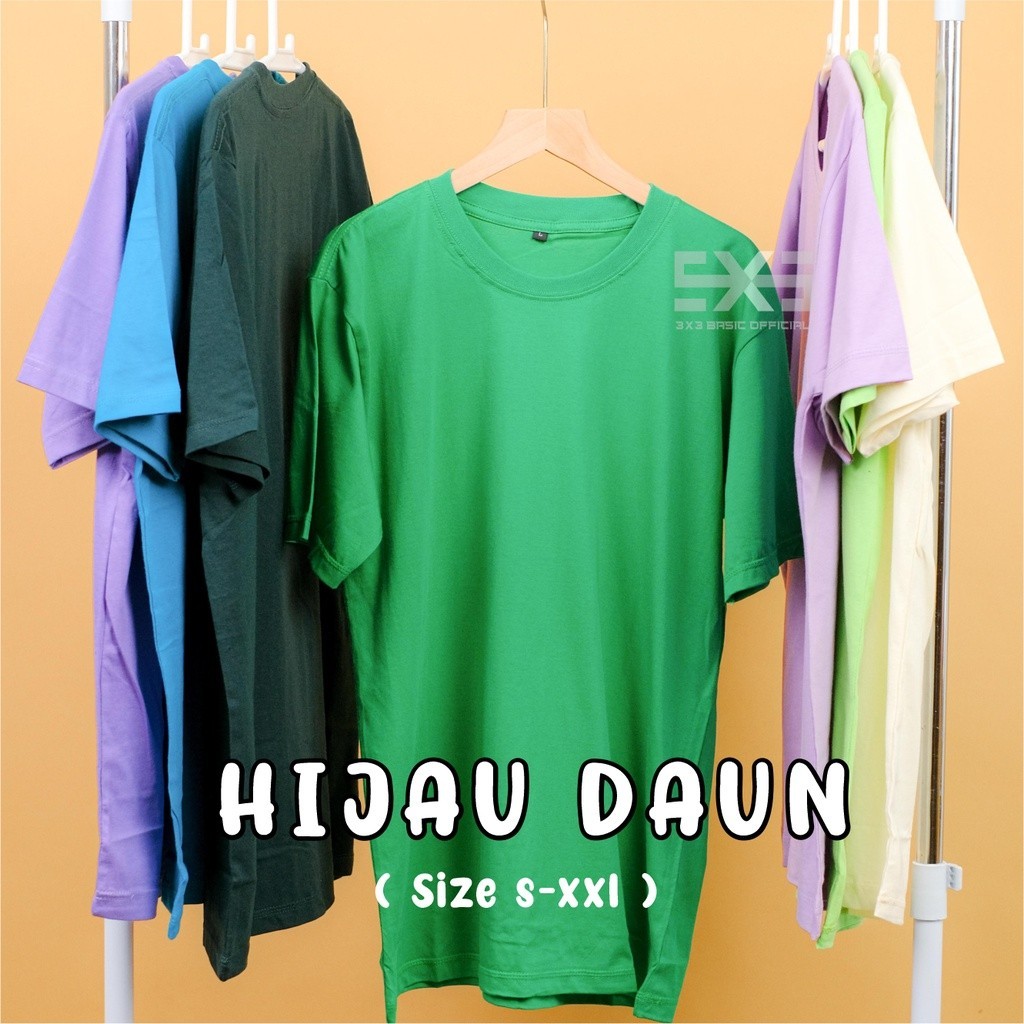 Kaos Polos Cotton Combed 30s Kaos Polos Hijau Daun Premium Combed 30s