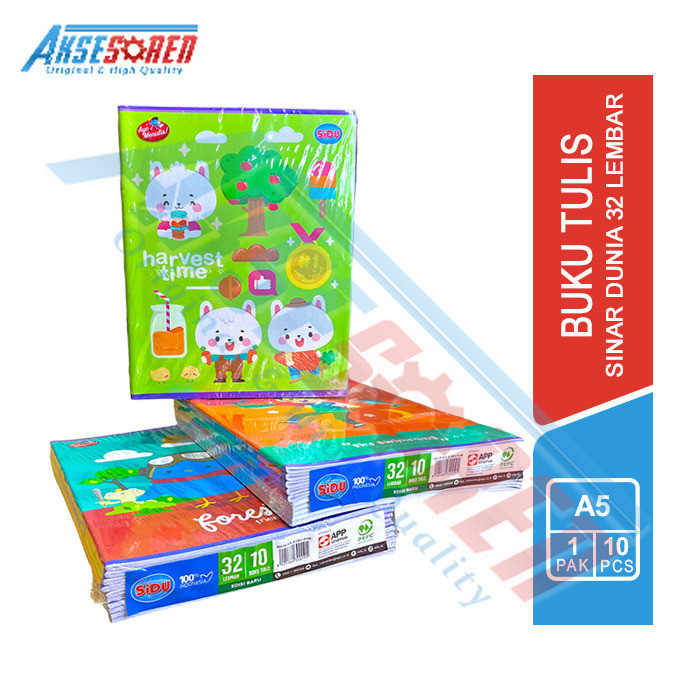 

Aksesoren Buku Tulis Sinar Dunia 32 Lembar [1 Pack / 10 Buku] / Sidu Sekolah Karakter 1 Pak Murah