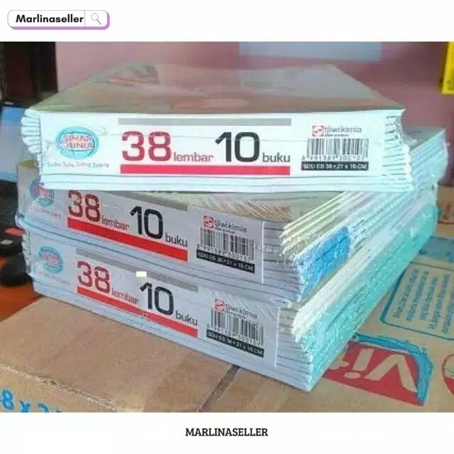 

Buku Tulis Sinar Dunia isi 38 lembar / Pack/ isi 10 Buku Tulis sidu MRL