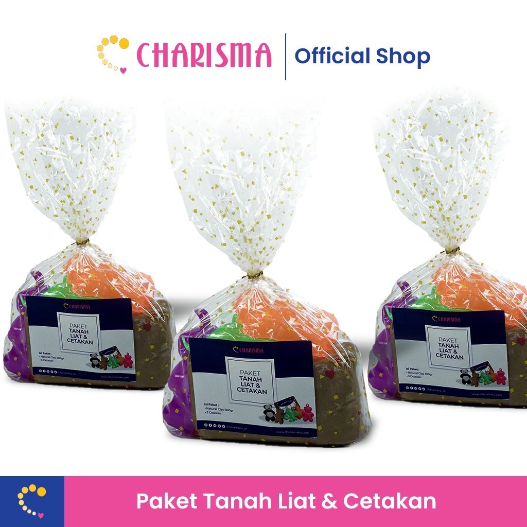 Tanah Liat Paket Cetakan - Paket Tanah Liat 500 Gram - Tanah Liat Prakarya - Natural Clay Tanah Liat