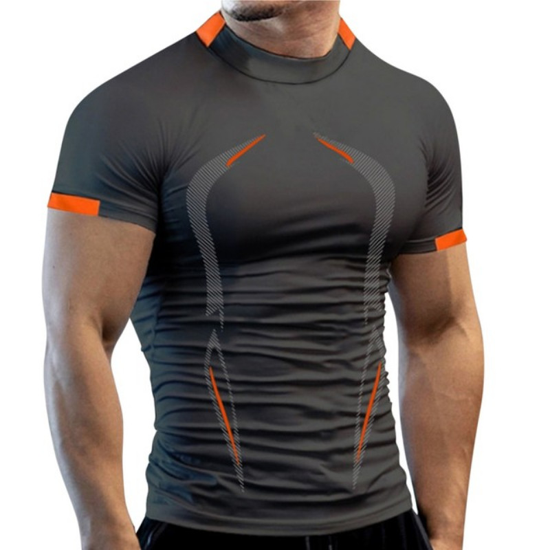Fitness Gym T Shirt Men Quick Dry Running Shirt Compression Sport Shirt Male Gym Workout Sport Short