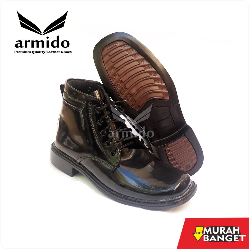 Sepatu pdh- PROMO SEPATU PDH PRIA TNI POLRI SECURITY 03 TALI RESLETING KULIT KILAP GRATIS MASKER SCU