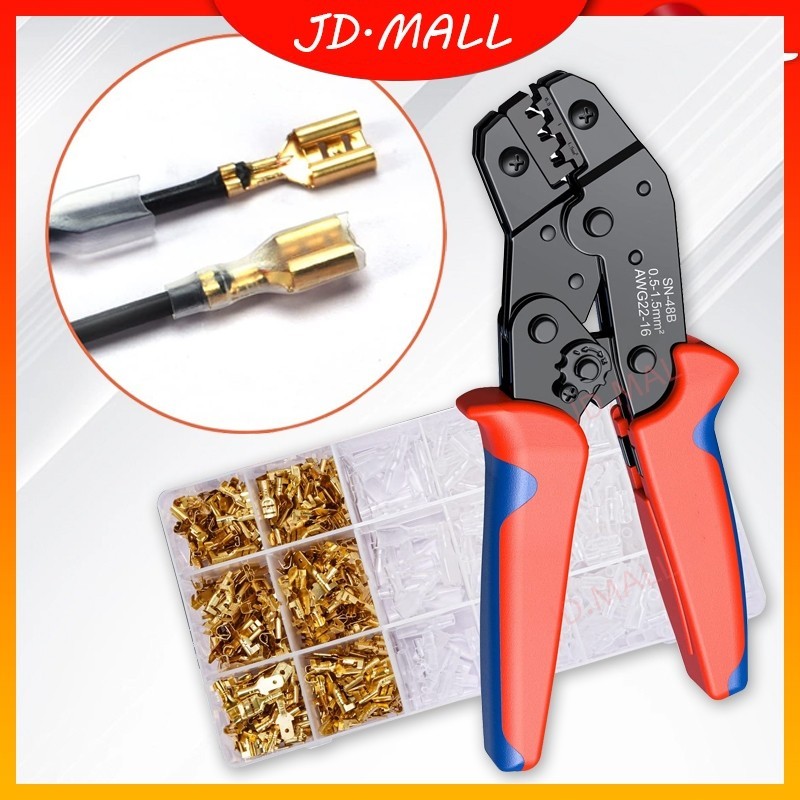 LY75GC JD.MALL Terminal Crimp Tang SN48B Crimping Tool 300 Buah Colokan Kabel 0,5-1,5 Mm² Dipertukar