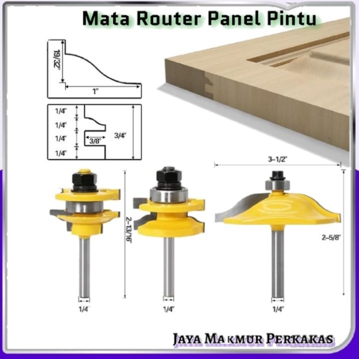 Mata Router Profil Panel Pintu dm as 6.35mm